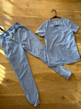 Figs pale blue scrubs set